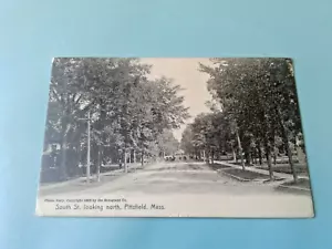 MASSACHUSETTS: SOUTH ST LOOKING NORTH - PITTSFIELD - PM 1909 - NICE OLD CARD!! - Picture 1 of 4