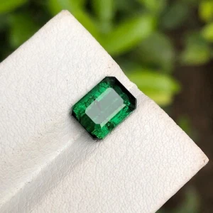 Green Natural Tourmaline Ring loose Gemstone 2.65 Ct Emerald Cut For Jewelry - Bild 1 von 12
