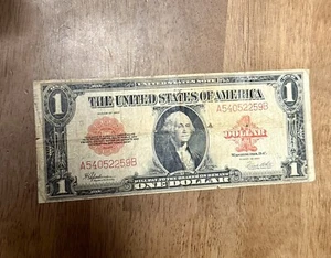 1923 $1 DOLLAR US LEGAL TENDER NOTE RED SEAL HORSE BLANKET - Picture 1 of 2