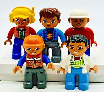 Lego Duplo Worker People Office Teacher Construction Cafe Lot of 5 - Image 1 of 4