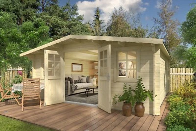 34mm Gartenhaus 400x400 cm Gerätehaus Blockhaus Schuppen Holzhaus Holzhütte Holz - Bild 1 von 4