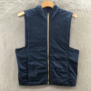 Under Armour Coldgear Vest Puffer Jacket Mens XL Blue Hooded Sleeveless Full Zip - Picture 1 of 18