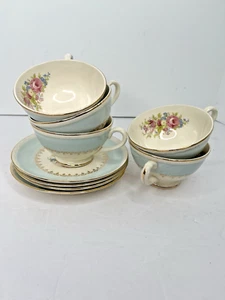 Juego de cuatro tazas y platillos de porcelana Homer Laughlin Eggshell Georgian Chateau + - Imagen 1 de 9