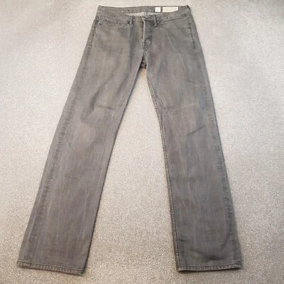 Pantalones de mezclilla All Saints para hombre 30x33 gris calce ajustado lavado claro botón mosca W30 L33 Foto 1 de 4