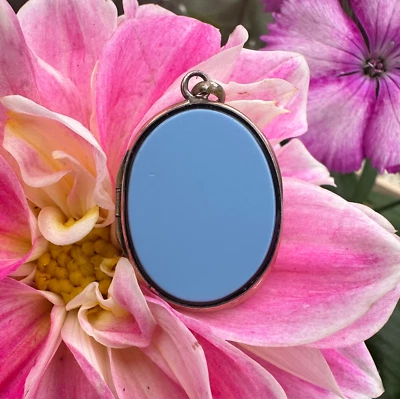 Medallón de luto victoriano de ónix, antiguo colgante con foto del siglo XIX Foto 1 de 4