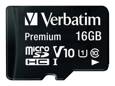 Verbatim Premium 16 GB MicroSDHC Classe 10 10 MB/s 10 MB/s Nero Class 10 44082 - Immagine 1 di 2