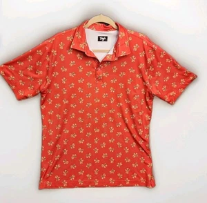 Waggle Golf Polo Herren XL Tiger gestreift Ziege Stretch rot aktiv bequem AOP - Bild 1 von 10