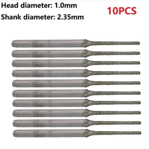 Solid Bits Shank Silver 10pcs Tool Jade Lapidary Needle Pearls 1mm 2.35mm - Picture 1 of 8