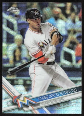 2017 Topps Chrome Prism Refractor #155 Giancarlo Stanton Miami Marlins - Image 1 of 2
