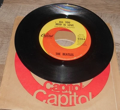 The Beatles - All You Need Is Love / Baby, You're A Rich Man - (Capitol - 45RPM - Image 1 of 2