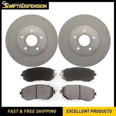 Kit de rotores de freio dianteiro e pastilhas de cerâmica para 2013 2014 2015 2016 Scion FR-S - Imagem 1 de 4