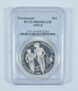 1995-P Paralympic Running Commemorative Dollar PR69 DCAM PCGS Blue Label *0202 - Picture 1 of 5