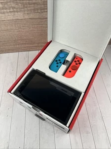 Nintendo Switch Console HAC-001 (NO Mario GAME) Tested Working Red/Blue Joycons - Picture 1 of 8