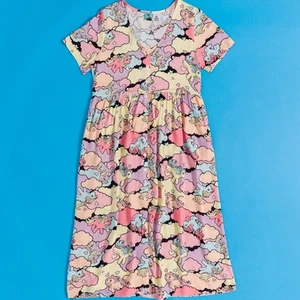 Official My Little Pony Colourful Clouds V-Neck Midi Dress : S,M,L,XL,XXL,3XL - Picture 1 of 4