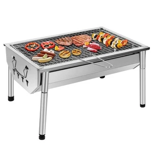 Barbecue a carbonella da esterno in acciaio inox regolabile e smontabile - Foto 1 di 12