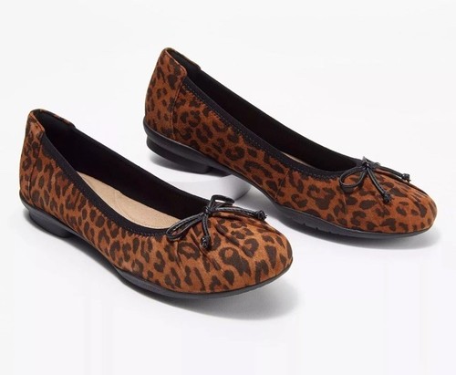 Ballerine Clarks Collection in pelle o camoscio Leopardate 9M NUOVE