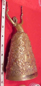 ANTIKE 8 Zoll WETT FIGUR Tasse Hochzeit Kelch Toasten Frau Tasse Glocke BRAUT - Bild 1 von 18