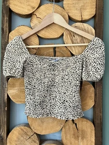 Stradivarius Women’s Cropped Smock Top S 6/8 - Picture 1 of 11