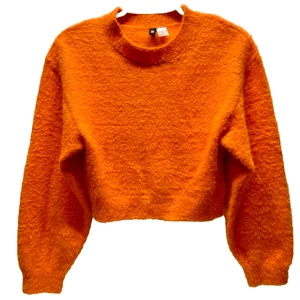 Suéter Dividido H&M Difuso Para Mujer XXS Naranja Brillante Recortado Manga Larga Cuello Redondo - Imagen 1 de 6