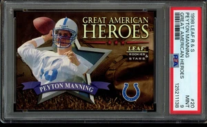 Leaf Rookies & Stars Peyton Manning Great American Heroe 1998 RC/2500 #20 PSA 9 - Imagen 1 de 2