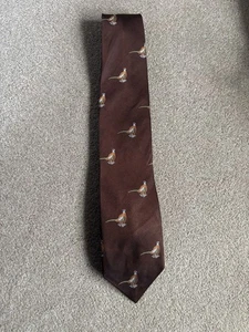 Barbour Fasan 100% Seide Krawatte gerade chemisch gereinigt - Bild 1 von 5