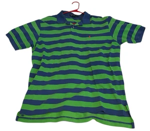 Vintage Polo By Ralph Lauren Mens XL USA Made Striped Green & Blue W/Red Pony - Picture 1 of 6