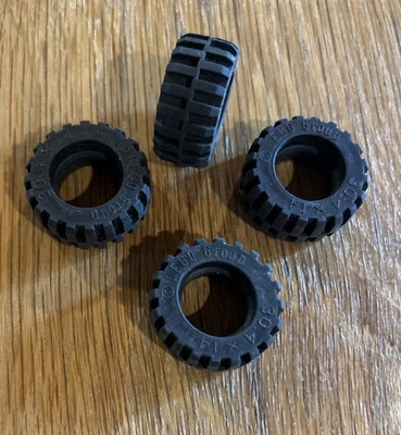 Lego 30.4 x 14 Offset Tread Wheels Tires 92402 Lot 4 Black - Image 1 of 2