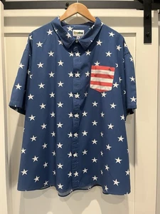 🇺🇸 Tipsy Elves United States of America Flag Button Down Shirt - Men's 4XL - Picture 1 of 6
