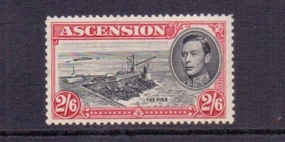ASCENSION 1944 GVI 2/6 BLACK & DEEP CARMINE P13 SG45c VLMM CAT £35 - Image 1 of 2
