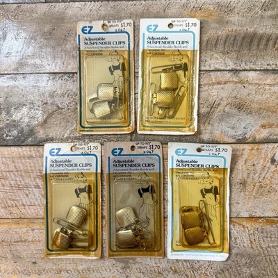 "Lote de 5 clips de suspensión ajustables vintage EZ International plateados hasta 1,5""" Foto 1 de 4