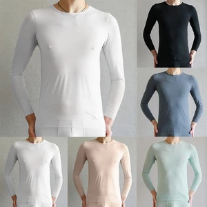 Trendy Men's Skin Color See through Mesh Ice silk Muscle Top Undershirt - Picture 1 of 20