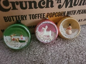 Vintage Glass Diorama Christmas Ornaments - Picture 1 of 7
