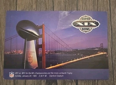 Postal vintage de los 49ers de San Francisco del Super Bowl XIX Foto 1 de 4