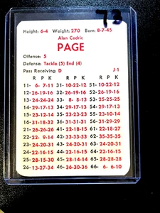 1973 SEASON APBA ALAN PAGE PLAYER GAME CARD (RATING OF 5)! VIKINGS HOFER - Picture 1 of 2