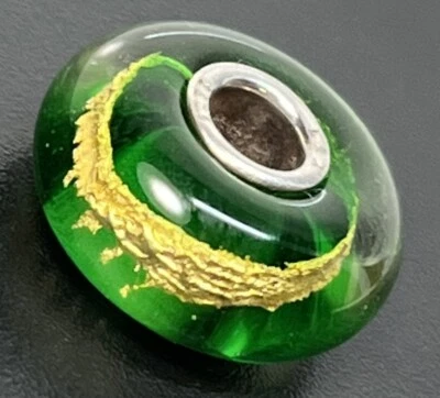 TROLLBEADS LAA СЕРЕБРО 925 СЕРДЦЕ ЧАКРА ЗЕЛЕНЫЙ И ЗОЛОТОЙ СНЯТЫ С ПРОИЗВОДСТВА TGLBE-20042 (S288) - Изображение 1 из 4