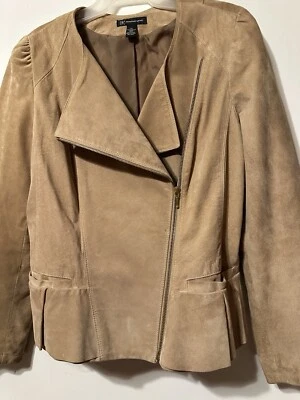 Women’s Genuine Suede Asymmetrical Zip Jacket With Peplum Zip Sleeve  - Image 1 of 4