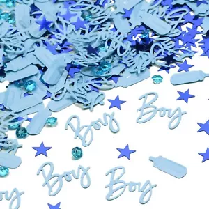 Baby Shower Confetti Blue Boy Table Decor Gender Reveal Party Supplies - Picture 1 of 3