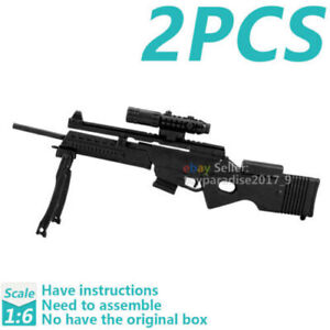 Figurine échelle 1/6 pistolet à arme modèle fusil de sniper SL8 2 pièces