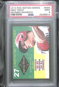 2013 Panini Hometown Heroes Black Border Defining Moments #DM4 Mike Trout PSA 9 - Picture 1 of 2