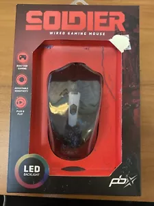 PBX Soldier WIRED GAMING MOUSE Ergonomic LED Backlit Adjustable FAST SHIP! - Picture 1 of 4