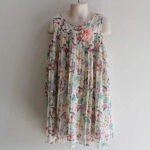 H&M Girl's Butterfly Dress Size 6 7 Pleated - Picture 1 of 8