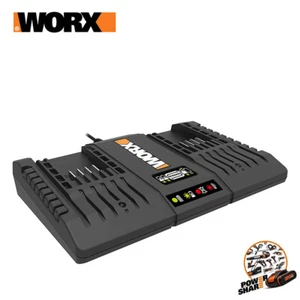 CARICATORE DOPPIA BATTERIA AL LITIO 20V POWERSHARE WORX WA3869 ATTREZZI GIARDINO - Imagen 1 de 7