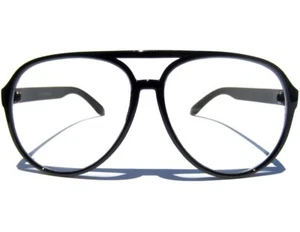 Retro Fshion SCHWARZES GESTELL klare Gläser Brille Nerd Retro Mod Hipster große Vorderseite - Bild 1 von 3