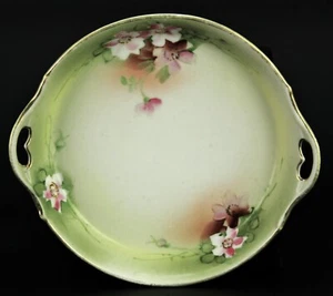 Antique Noritake Nippon Hand Painted Floral Gold Trim Handled Plate Tray  6" - Picture 1 of 6