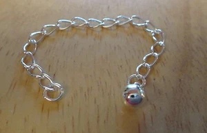 Plata de Ley 8 cm o 3" con Extensión de Bola 3mm de Ancho para Pulsera de Cadena - Imagen 1 de 3