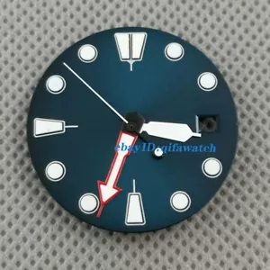 Luminous 28.5mm blue sterile watch Dial + Hands Fit ETA 2824 2836 Movement - Picture 1 of 3