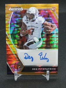 DEZ FITZPATRICK 2021 PRIZM DRAFT PICKS ORANGE PULSAR AUTO LOUISVILLE CARDINALS - Picture 1 of 2