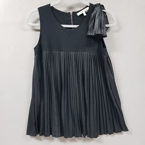 See by Chloe Top Damen Größe 8 Schwarz Plissee Schleife Schulterdetail Ärmellos - Bild 1 von 7