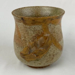 Vaso bocciolo ceramica smaltata gettato a mano vintage studio arte piccolo firmato - Foto 1 di 6