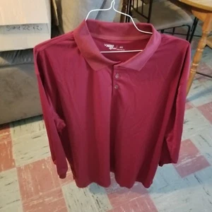 Hero 24 7 Red Maroon Long Sleeve Polo Shirt Lot of 10, Size 4 XL, Add Own Logo - Picture 1 of 3